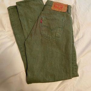 Green 501 Levis jeans